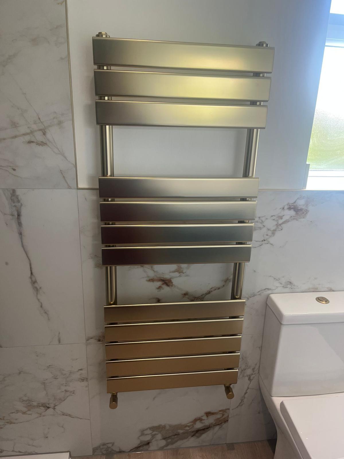 Brushed brass towel rail thumbnail